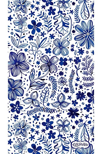 Rana İkra Art Hârtie de împachetat cadouri cu model floral albastru (10 bucăț...