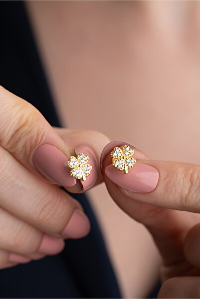 Silvano Jewelry 925 Ayar Gümüş Yonca Küpe