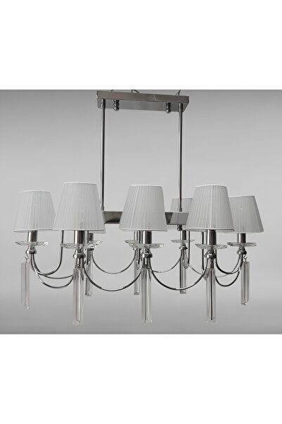 yıldırımavize 8 Li Kontes Yemek Masası Krom Şapkalı (TAM MONTAJLIDIR.)(LED AM...