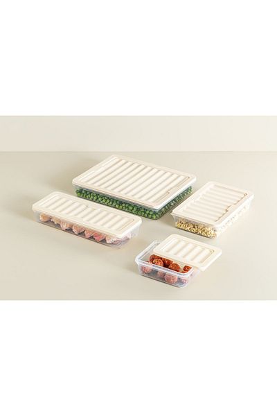 Palica Cream Storage Set of 24 - Food Storage Suitable for Microwave and Deep Freezer