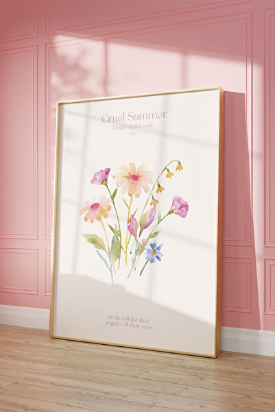 Vinca Prints Taylor Swift Floral Lyrics Poster, Estetik Poster, Swiftie Poster