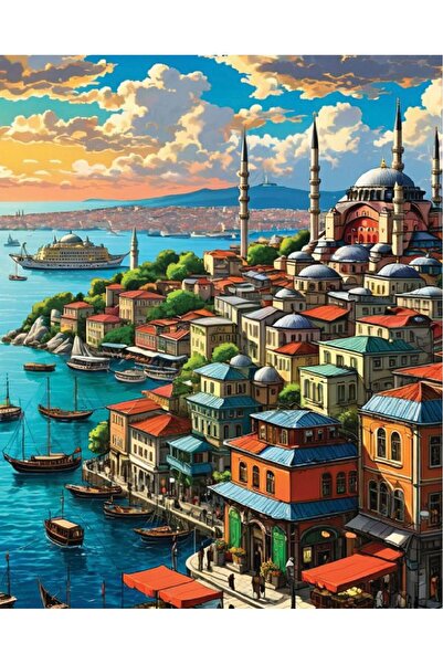 Tuval Dünyası Mavi Kanat Hediye Dünyası Sayılarla Boyama Tuval Seti 40x50 cm ...