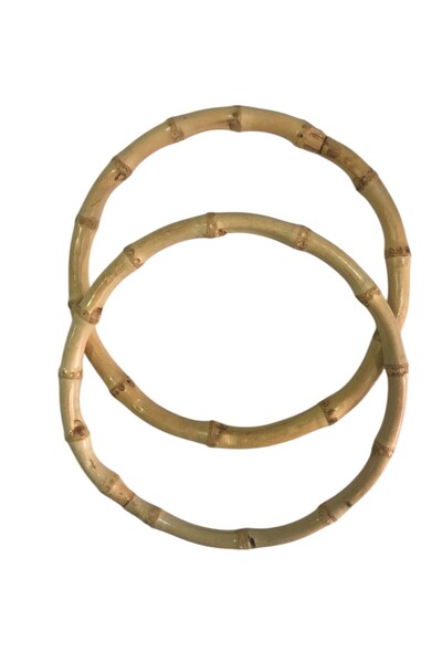 Yumuşakkeçe Mâner rotund pentru geantă din bambus 15 Cm