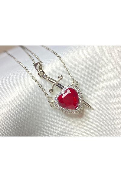 JOJ ACCESUARES Heart Sword Couple Necklace