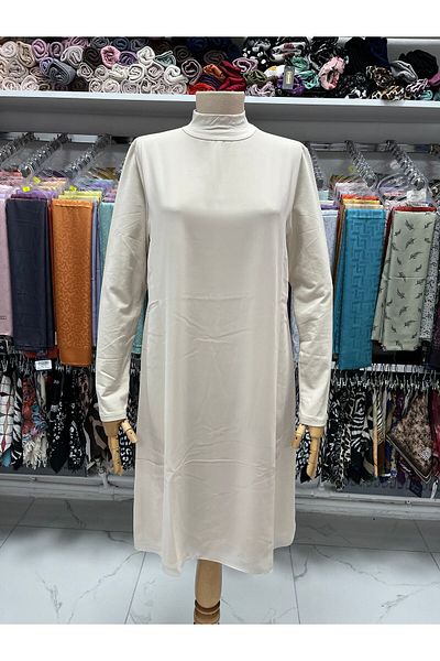 Zeynep Butik Туника Efraze с дълъг ръкав и яка отпред от шифон, пениран памук, 777 1648