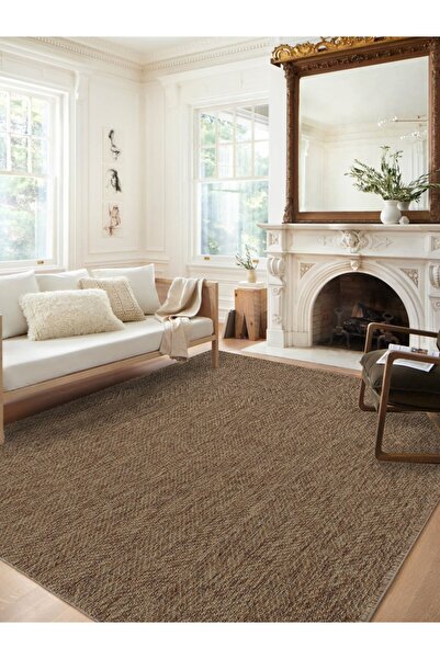 Emin Halı Bolivya B665A Kahve Hasır Dokulu Antialerjik Halı Kilim Salon Mutfa...