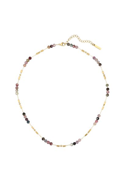 eastside Edelstahlhalskette Kette Edelstahl gelbgold Turmalin multicolor