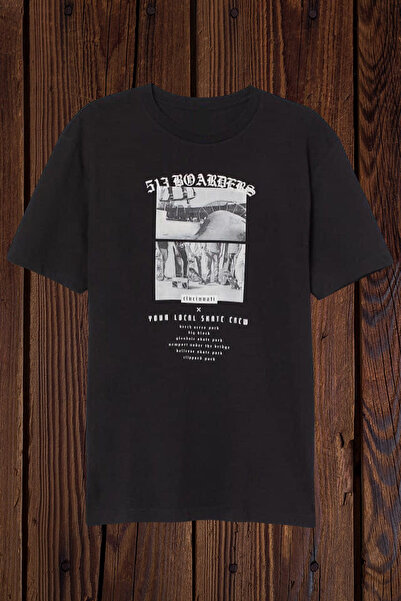 FECCY Tricou oversize cu imprimeu Cotton Boarders