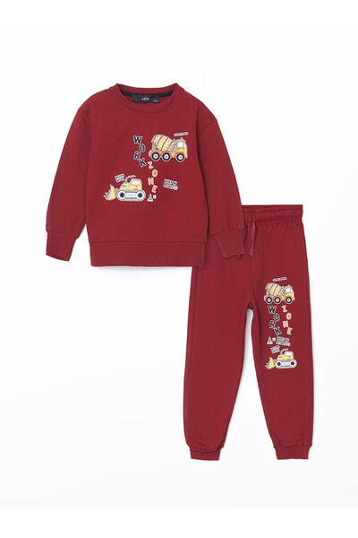 LC Waikiki LCW Kids Bisiklet Yaka Baskılı Erkek Çocuk Eşofman Takım