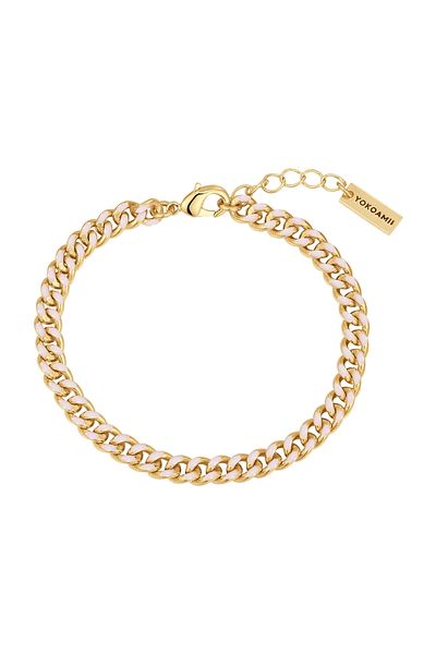 YOKOAMİİ Modeschmuckarmband Armband gelbgold Emaille weiß