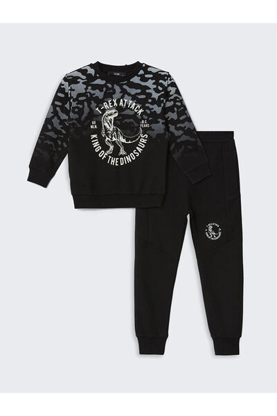 LC Waikiki Lcw Kids Crew Neck Printed Baby Boy Tracksuit Set