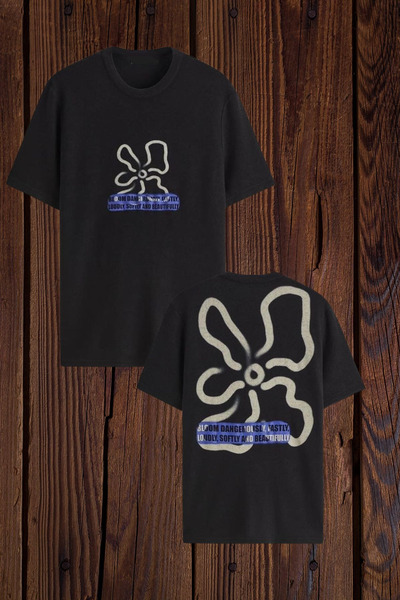 FECCY Tricou oversize din bumbac cu imprimeu Bloom