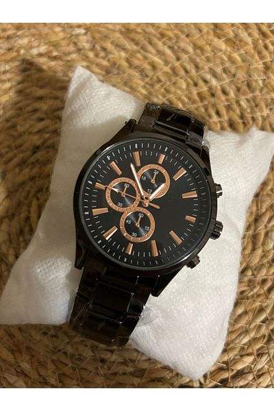 Brality Men's Black Dial - Waterproof Steel Band Wrist Watch 6043