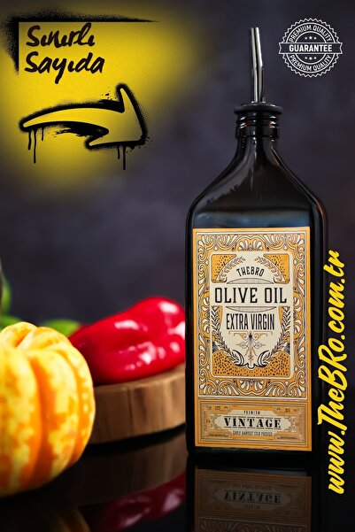 TheBRo 500ML Amber Renkli Premium Serisi Zeytinyağı Şişesi Parlak Metal Şişe ...