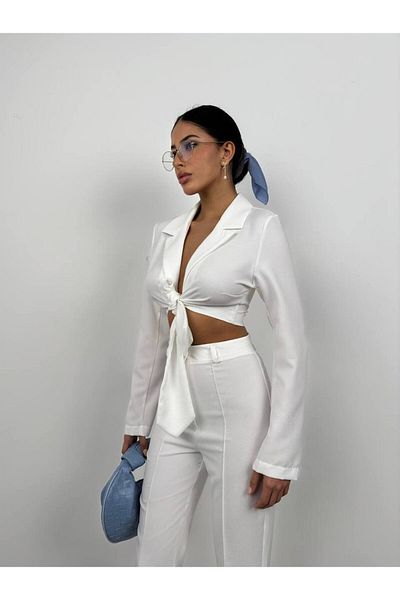 The Koolie Tie-Up Crop Jacket Trousers Set