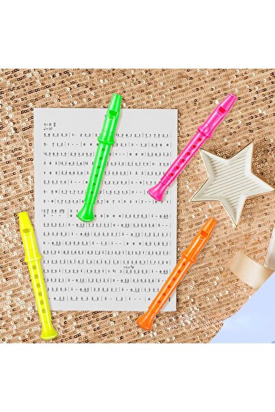Hyd 15 Pcs Toy Colorful Plastic Mini Flute Musical Instrument 14cm Preschool Birthday Karne Gift