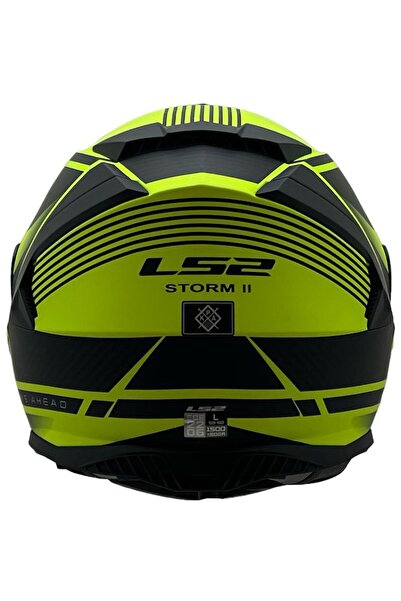 LS2 Storm 2 Dodger Neon Sarı Full Face  Motosiklet Kaskı Siyah Camlı