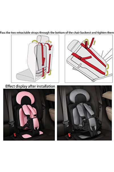 Yelajoy Portable Car Seats Cushions for Child,Lightweight and Comfortable Foldable,Easy to Remove,Pink
