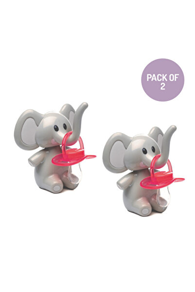 Melii حامل مصاصة على شكل فيل - آذان رمادية - عبوة من قطعتين