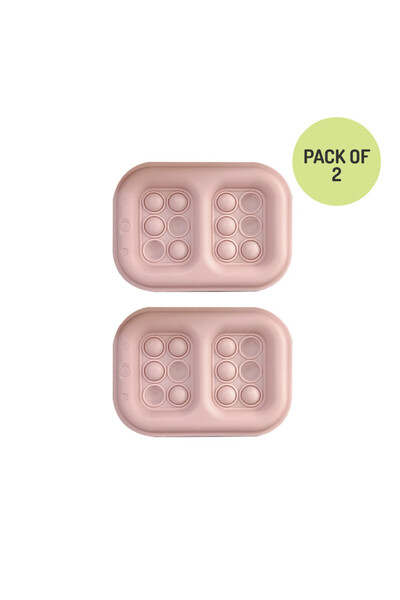Melii عبوة ثلج من السيليكون Pop-It باللون الوردي، عبوة من قطعتين