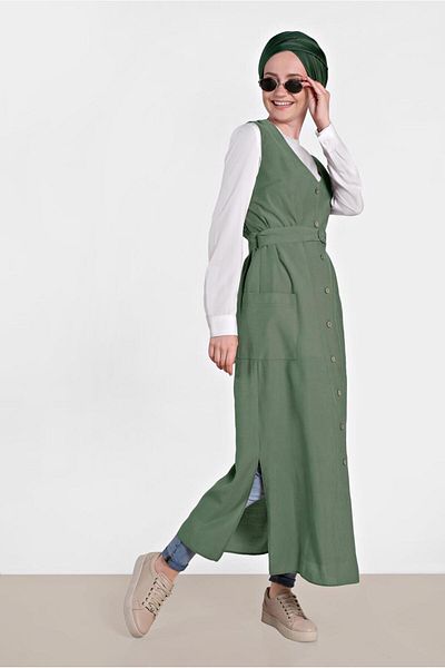 TRENDTESETTÜR Women's Khaki (A.Haki) t 4451 Nilya Vest