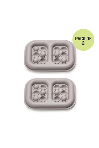 Melii عبوة ثلج من السيليكون Pop-It باللون الرمادي، عبوة من قطعتين