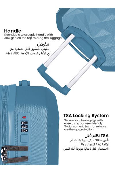 PARAJOHN مجموعة حقائب سفر كرايستون 3 قطع ABS-أزرق تركي
