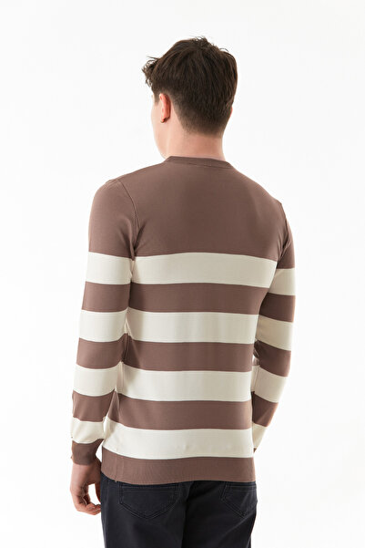 Fulla Moda Πλεκτό πουλόβερ με ριγέ Crew Neck