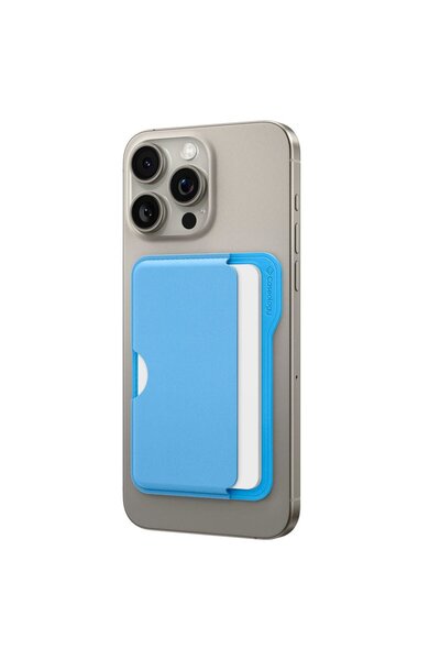 Spigen Caseology for iPhone with Magsafe with 3 Cards Magnetic Wallet Folder Pop Sky Blue - Afa07231