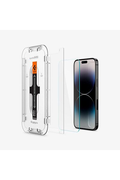 Spigen iPhone 14 Pro Max Glass Screen Protector Easy Installation Glas.Tr Ez Fit Sensor Protection 2 Pcs- Agl05202