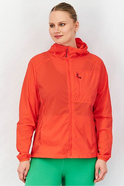 Tchibo Women Solid Packable Windbreaker Jacket, Red