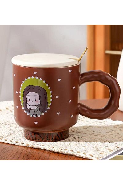 Gift Moda Ceramic Mug with Painter Art Figure