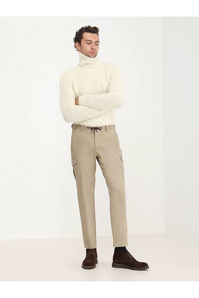 Kip Turtleneck Patterned Ecru Knitwear - Wool Blend