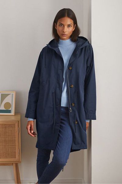 Tchibo Women Plain Parka Coat, Navy