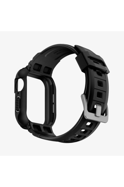 Spigen جراب وحزام ساعة أبل مقاس 45 مم (السلسلة 9/8/7) من Rugged Armor Pro باللون الأسود - 062CS25324