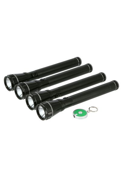 KRYPTON Rechargeable LED Flashlight 4PC - Super Bright CREE LED, 1900mAh Battery, USB Charging, Waterproof