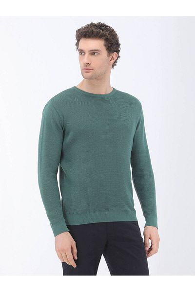 Kip Pulover verde din tricotaje din amestec de bumbac