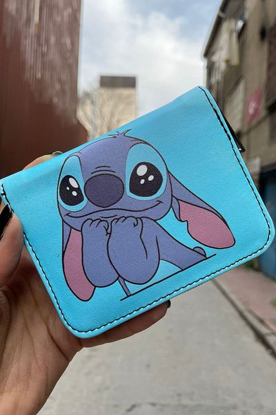 Köstebek Blue Stitch Emotional Smile Short Wallet