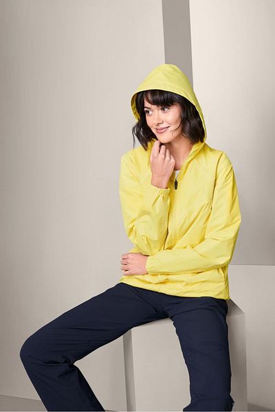 Tchibo Women Plain Packable Rain Jacket, Yellow