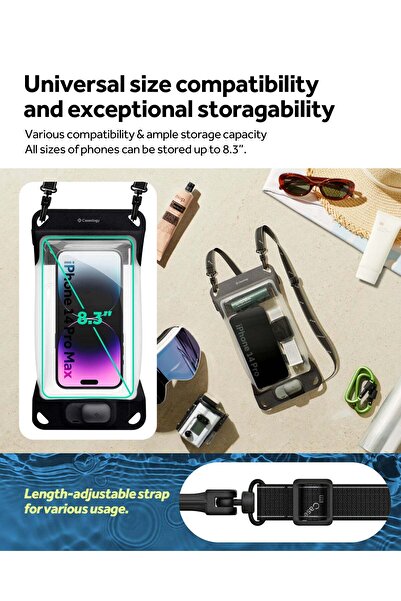 Spigen Caseology WaterProof iP68 Sertifikalı Su Geçirmez Kılıf (Dahili Pompa) Charcoal Gray - ACS06257