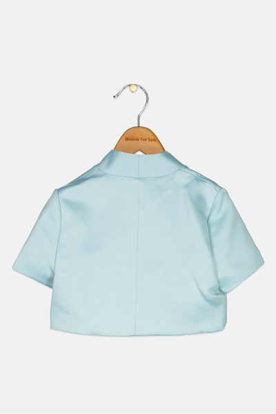 Guess Kids Girl Plain Open Front Jacket, Mint Green