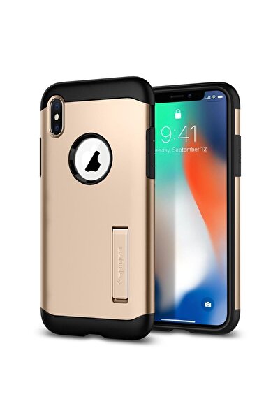 Spigen Iphone X Kılıf Slim Armor Champagne Gold