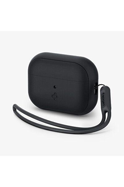 Spigen Husă AirPods Pro (a doua generație) din silicon, neagră + curea (curea...