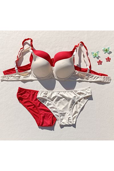 siyalife Set de lenjerie intima cu sutien și chiloți din 2 piese cu căptușeală Push Up