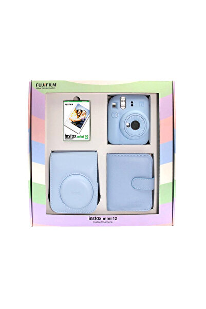 Fujifilm İnstax Mini 12 Fotoğraf Makinesi Askı Pil Çanta 10’lu Film Albüm Bundle Box
