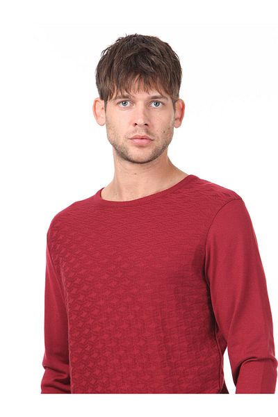 Kip Red Patterned Knitwear