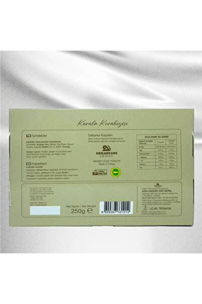 Arslanzade Kare Kesim Kavala Kurabiyesi 250g