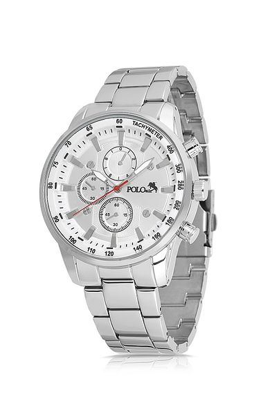 Polo Air Stylish Metal Men's Wrist Watch Silver Color Pl-0962E5X