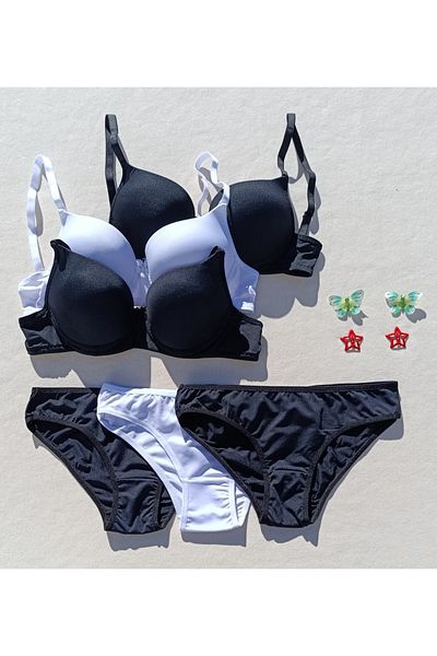 siyalife Σετ εσώρουχα Push Up Padded Micro 3 τεμαχίων σουτιέν και εσώρουχα