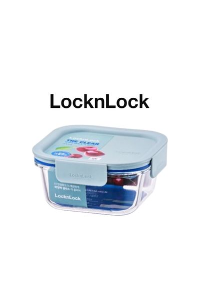 locknlock Clear Glass Square 500ml Mint - Durable, Airtight, Heat-Resistant Food Storage Container